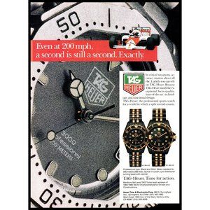 1986 Tag Heuer Watch Watches Vintage Print Ad Indy Car Race Wall Art Photo